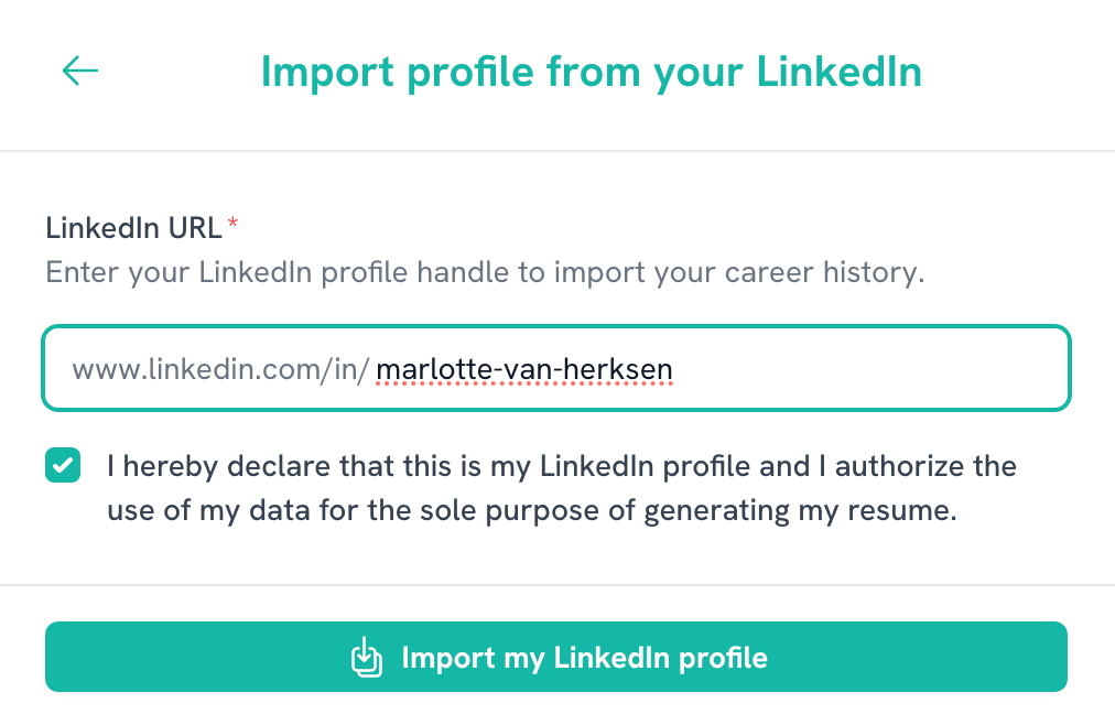 Screenshot of Getting Started Step 1: Sign up using LinkedIn
